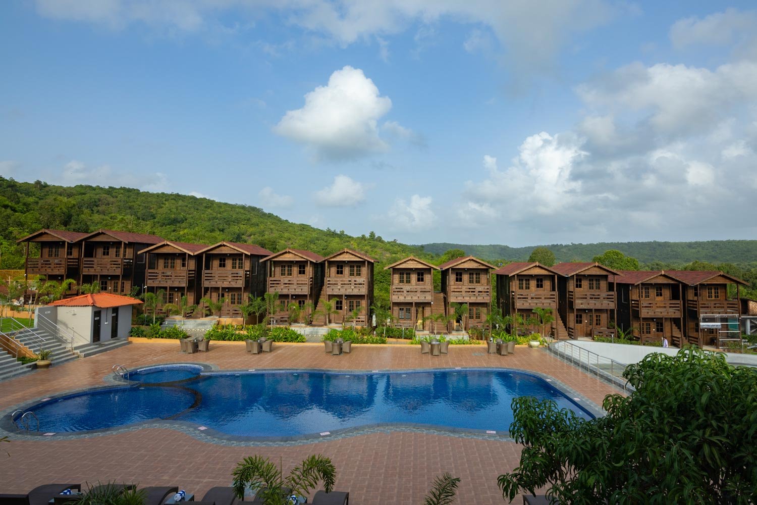 Axiom Resort wooden cottage